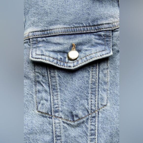 ZARA FITTED Z1975 DENIM JACKET - Picture 6 of 7